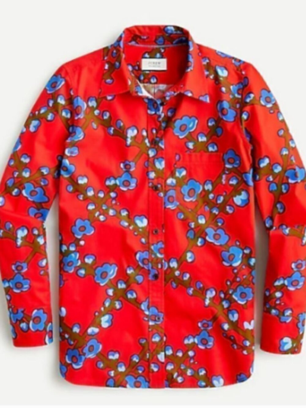 NWT J.Crew Cottagecore Classic-fit Button Down Shirt Lattice Floral Size 0 $148